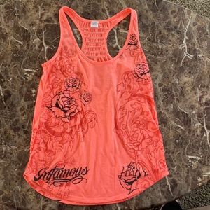 Infamous neon orange tank top M
